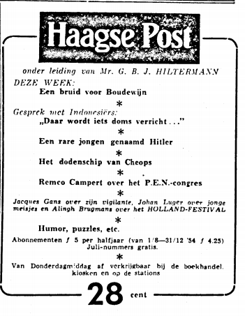 De Telegraaf 1 juli 1954